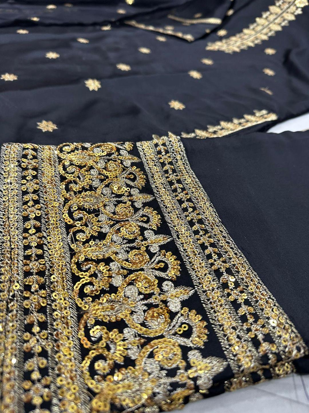 Embroidered shamoz sil women's stiched suits 3_pcs