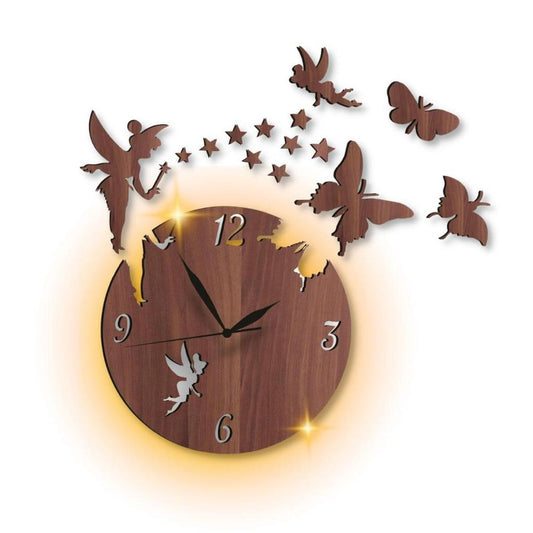 Fairy design laminatid wall clock with backlight