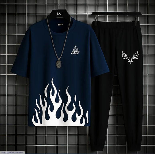 2 pcs men micro plain tracksuit