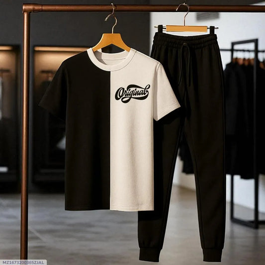 2_pcs men jersey printed tracksuit