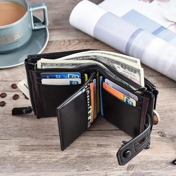 Men's leather trifold wallet (premium crafted)