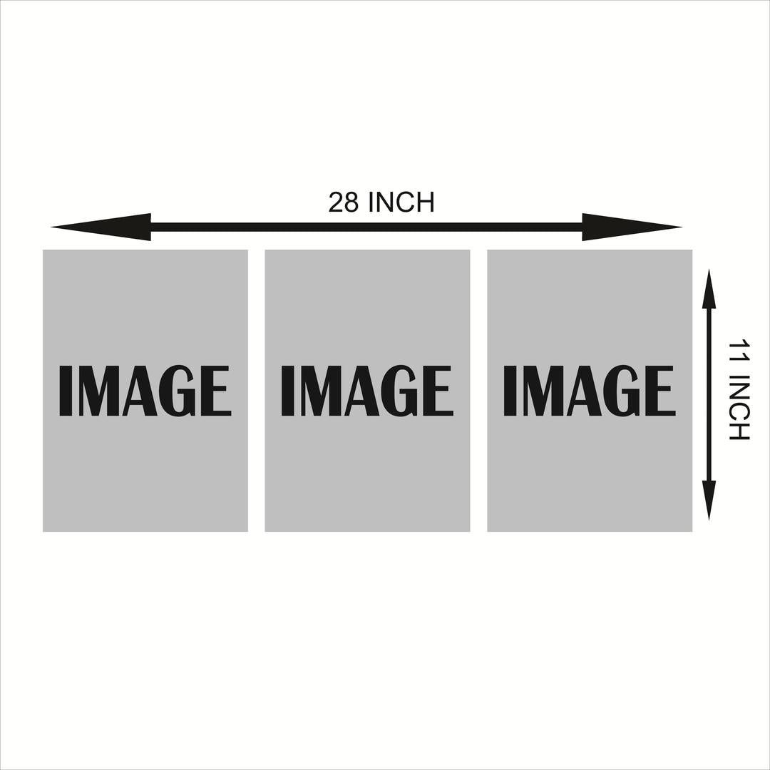 Multicolour abstract art wall frame set of 3_pcs