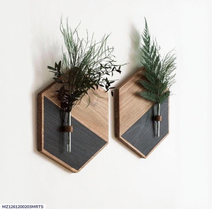 2 PCs Mdf wood planter - stylish greenery accent for your home