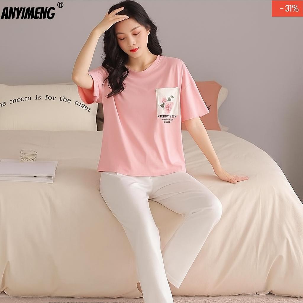 2 pcs stitched printed night suit