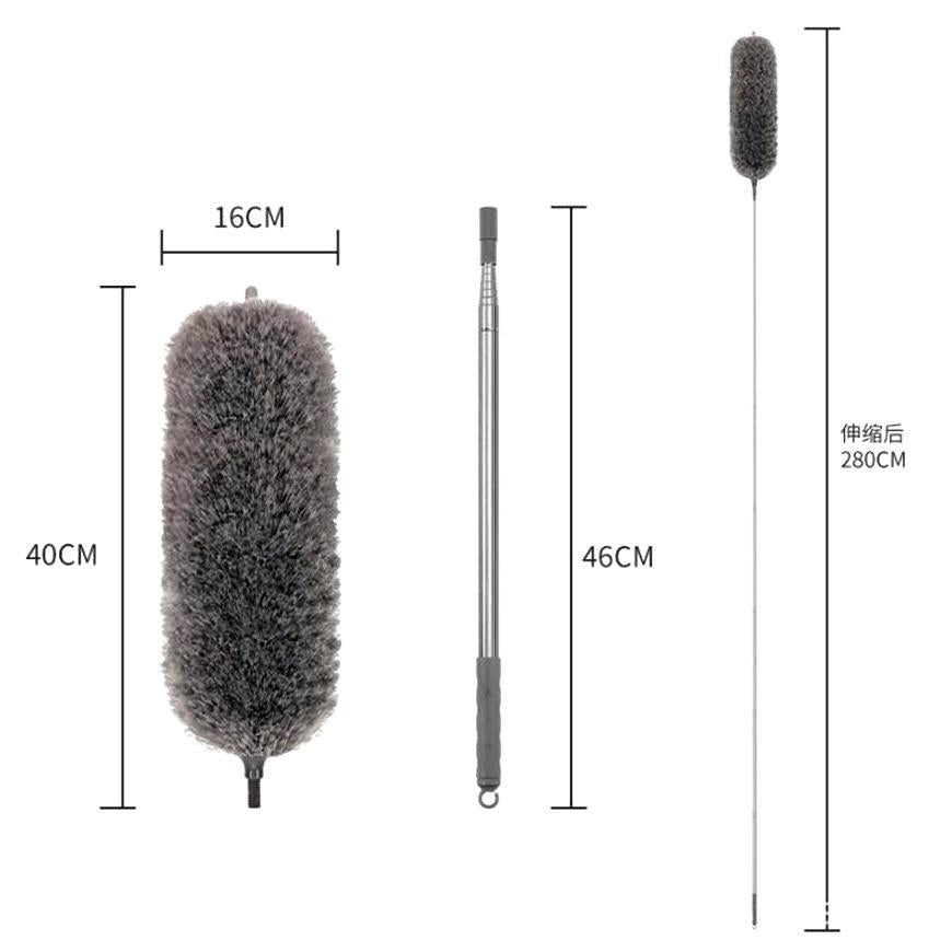Microfiber duster extendable with 2m extra long handle