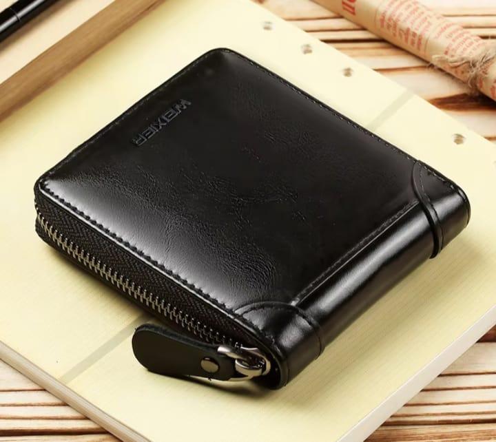 Plain leather wallet for men's