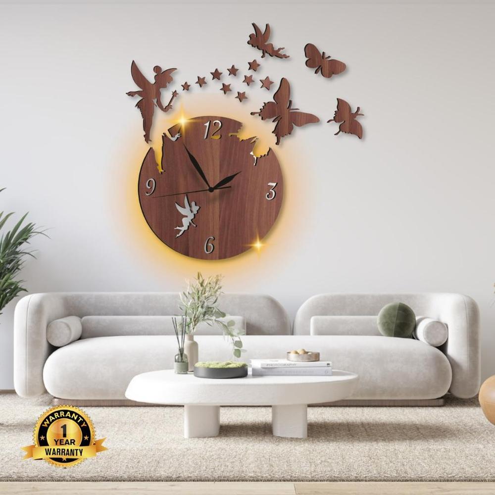 Fairy design laminatid wall clock with backlight