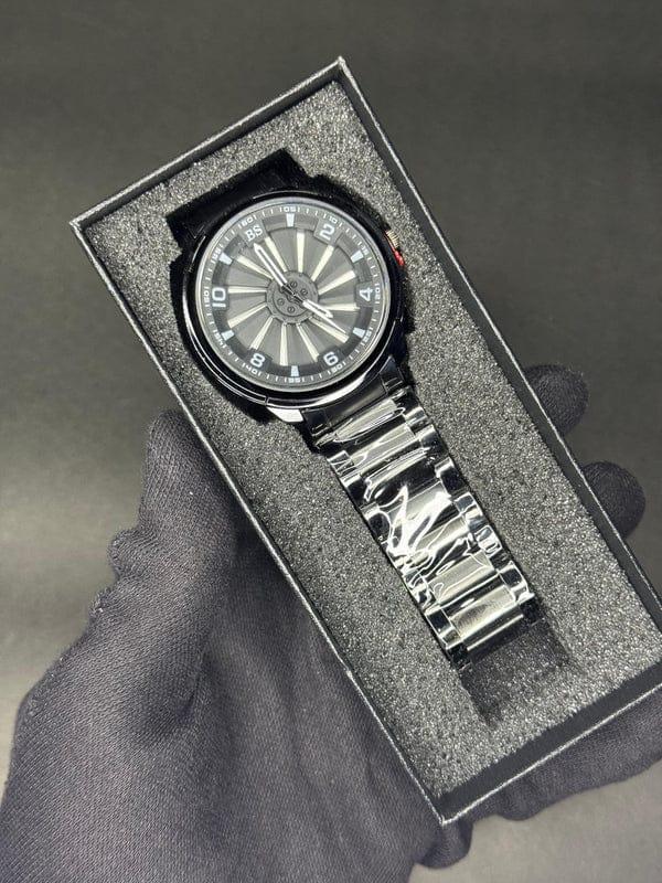 Stainless steel spinning watch with box
