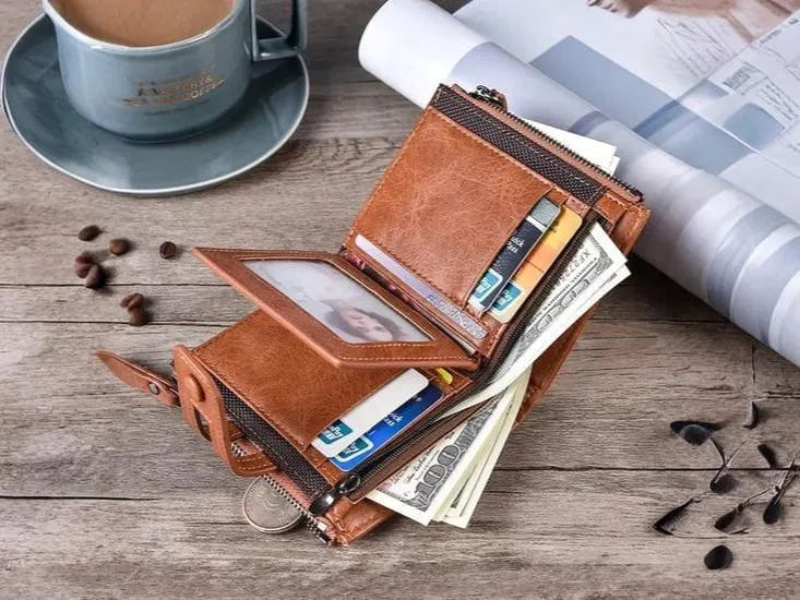 Men's leather trifold wallet (premium crafted)