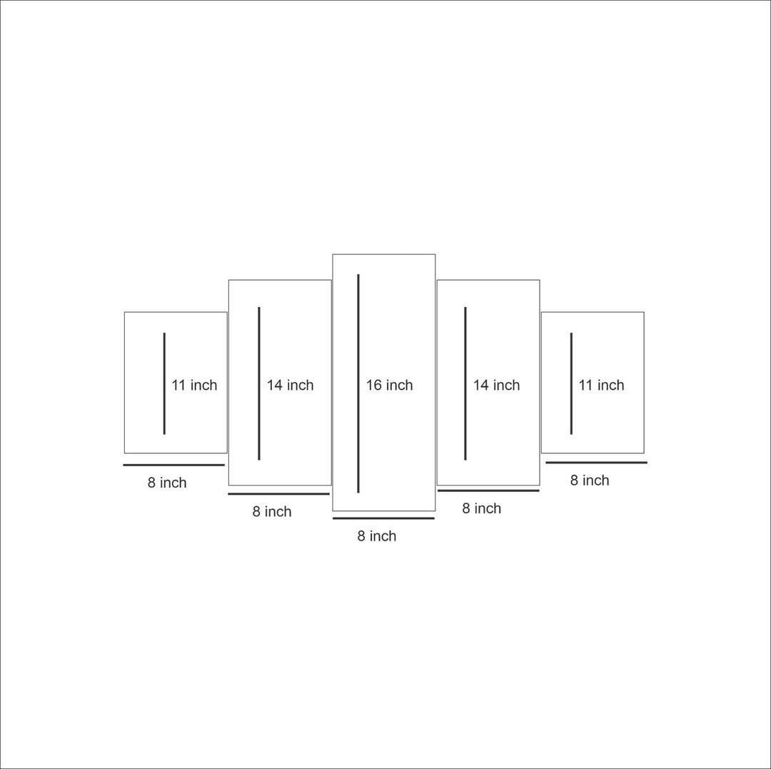 3D calligraphy wall frame 5_pcs