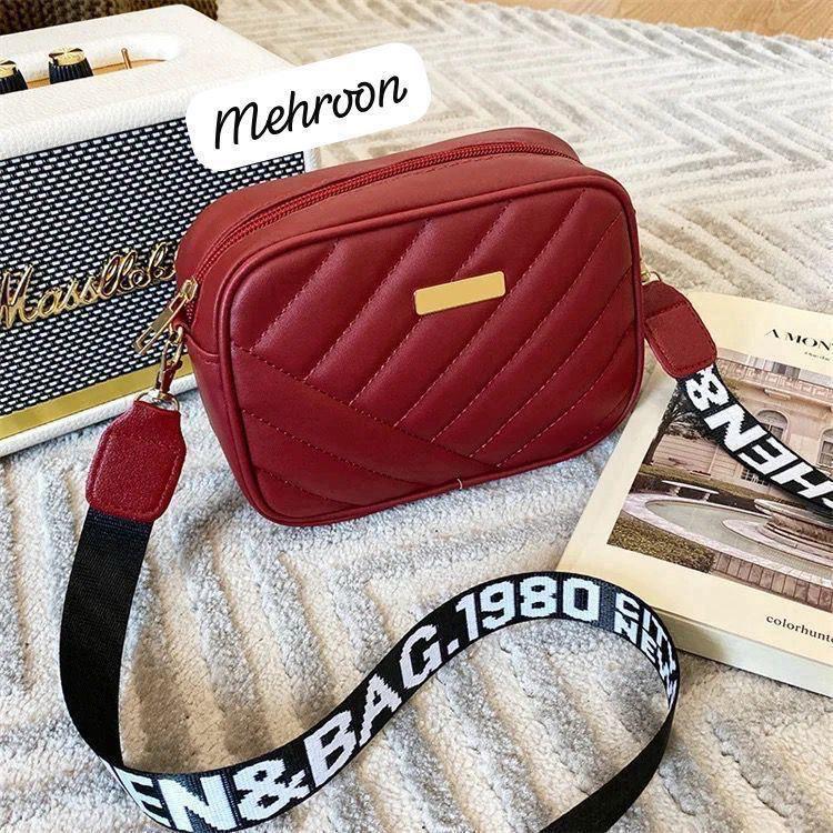 Chic women's 1 PC multicolor leather crossbody bag