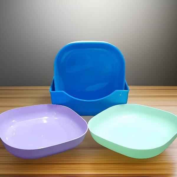 10 pcs colorful plate set with stand