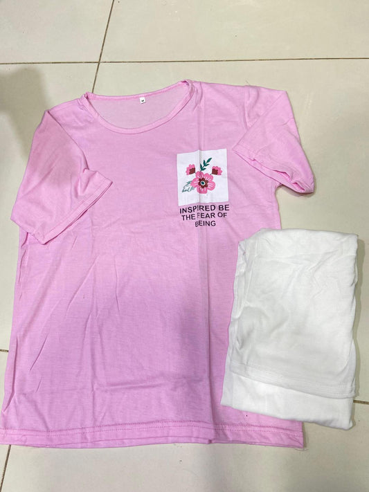 2 pcs stitched printed night suit