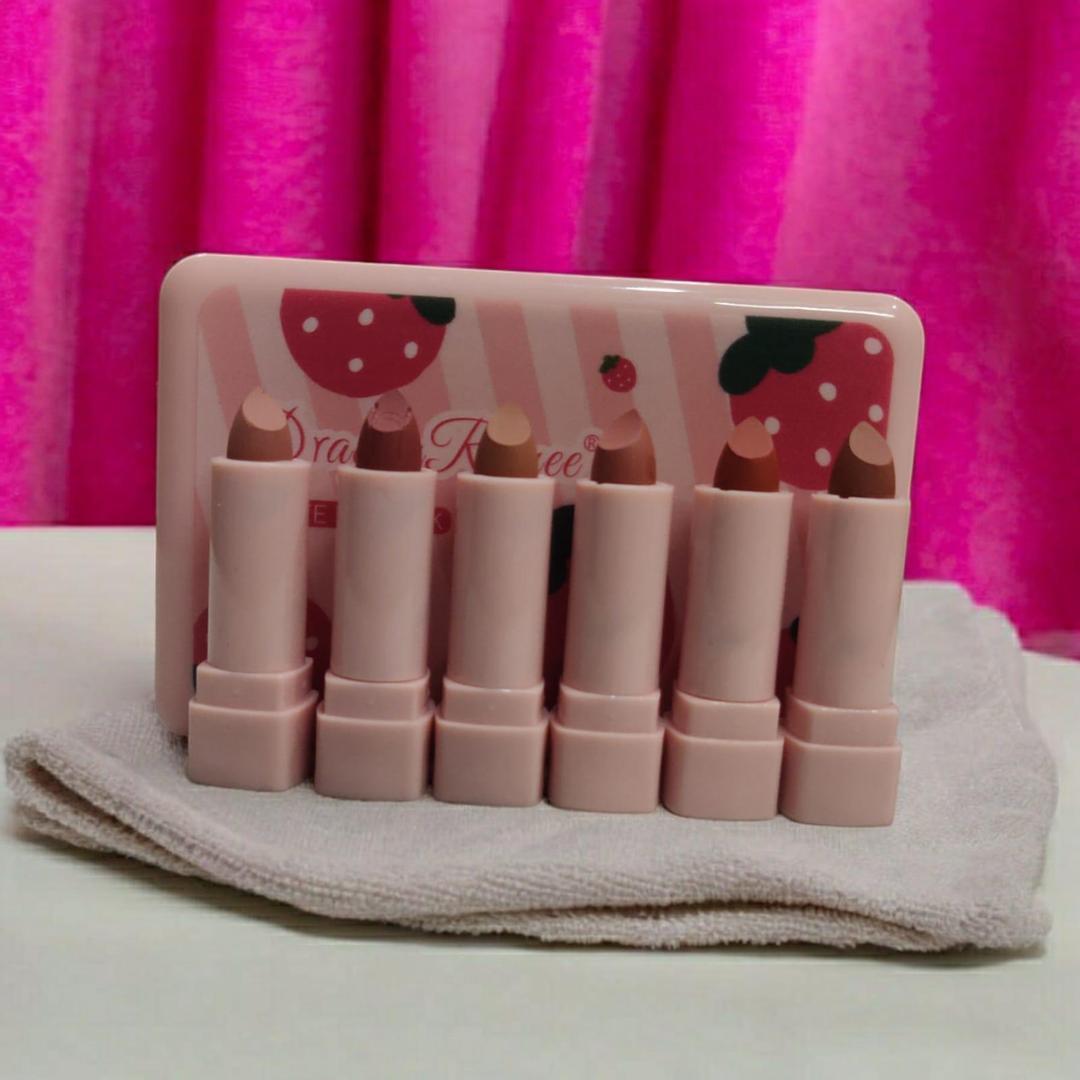 6 pcs matte finish lipstick collection in bold cool undertones